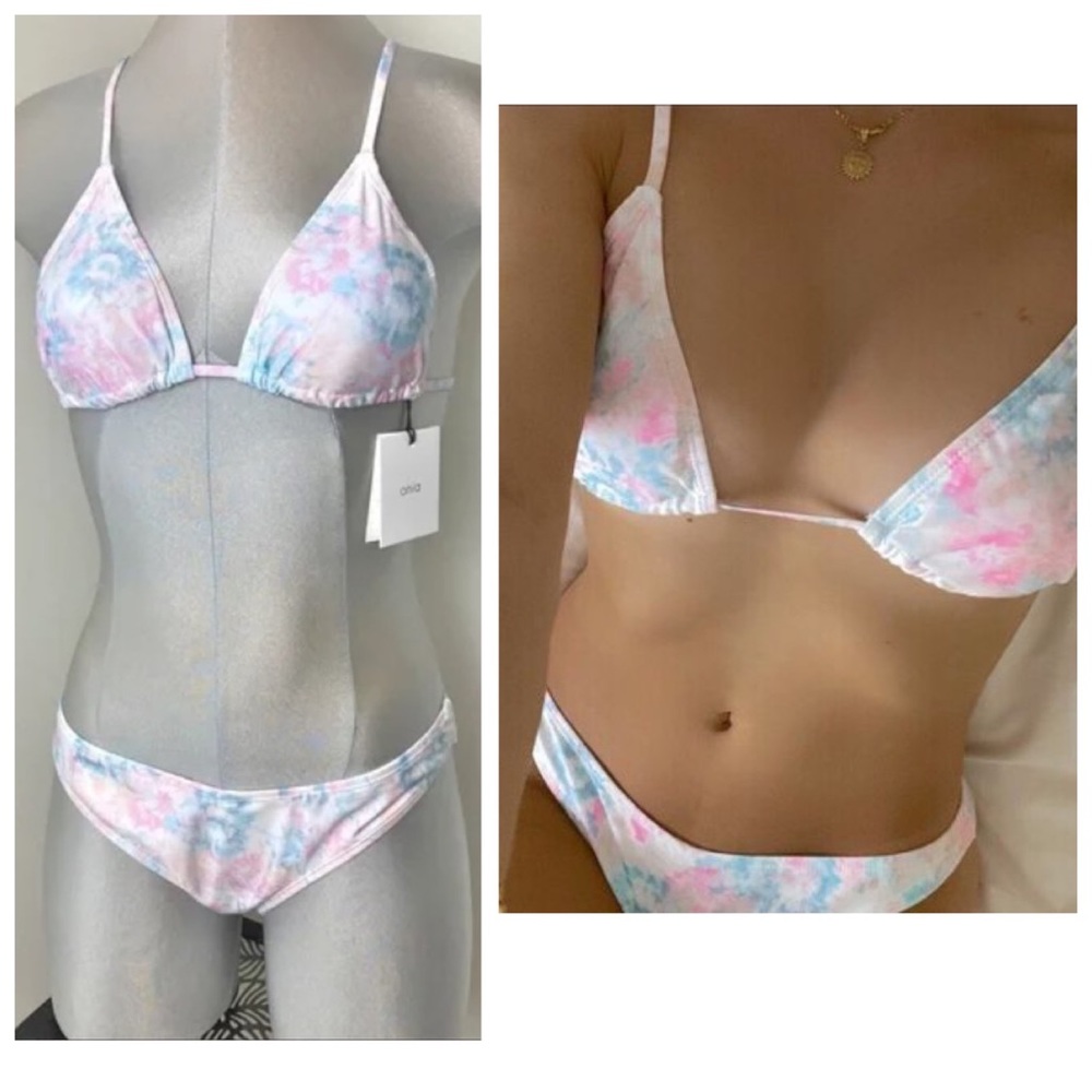 ONIA Bikini triangle top & bottom Set Size Small S pastel tones strappy back